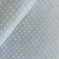 Tessuto in Cotone Azzurro con Stelline Panna