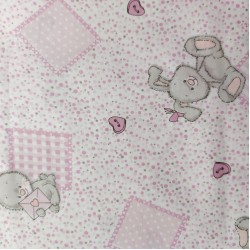 Cotton Fabric - Fantasy Pink Bunnies