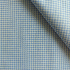 Cotton Fabric - Small Checkered Fabric - Light Blue Color