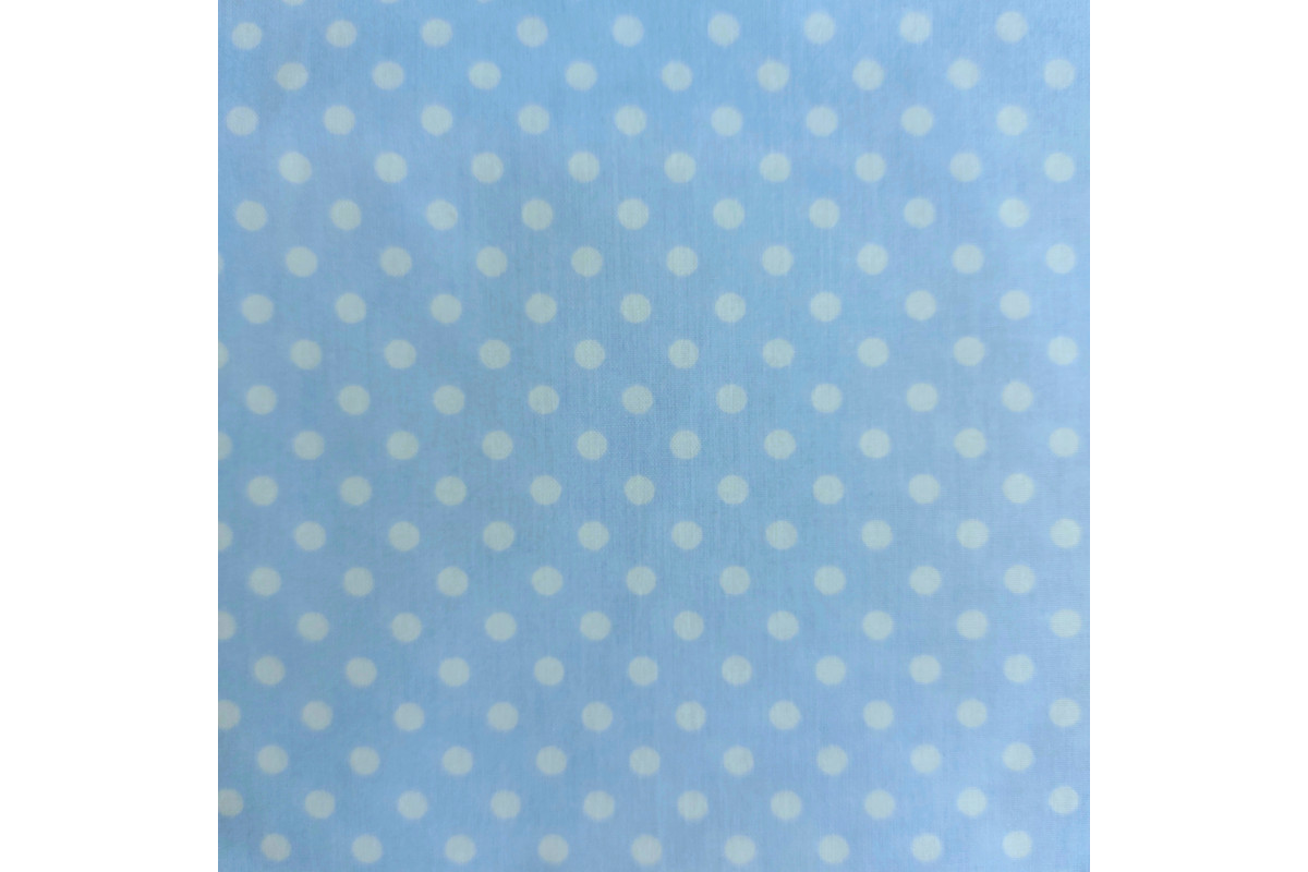 Light Blue Cotton Fabric with Large White Spot - Width 280 cm