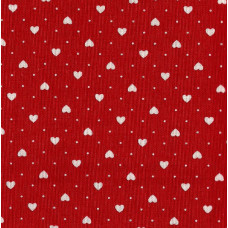 Patchwork Fabric Red with White Hearts Patchwork Fabric Red with White Hearts