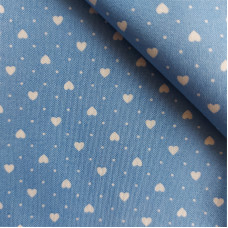 Patchwork Fabric Light Blue with White Hearts Patchwork Fabric Light Blue with White Hearts