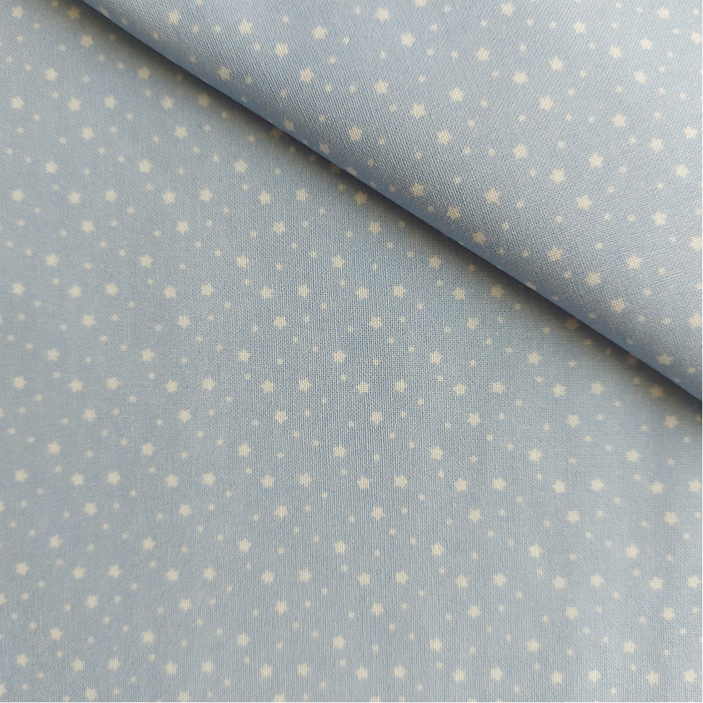 Patchwork Fabric  - Light Blue with White Stars