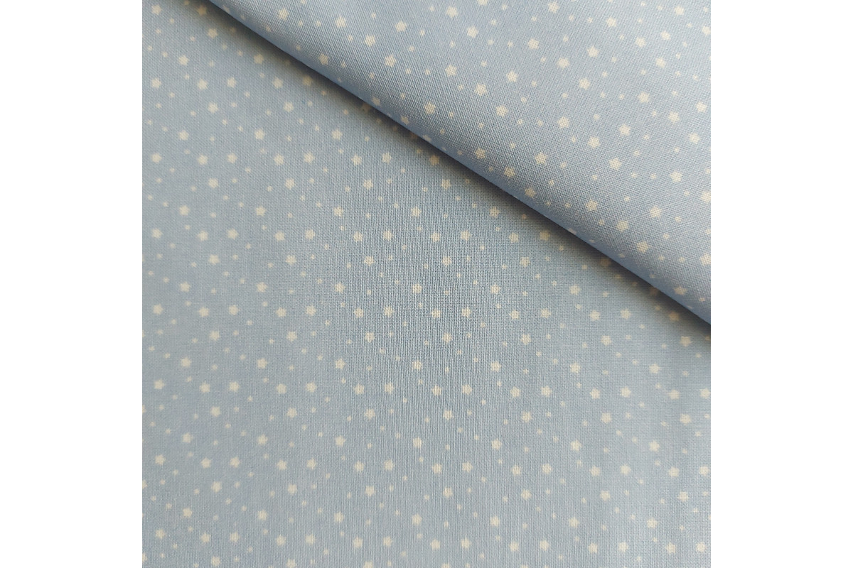 Patchwork Fabric - Light Blue with White Stars Patchwork Fabric - Light Blue with White Stars