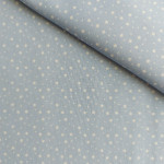 Tessuto Patchwork - Celeste con Stelline Bianche