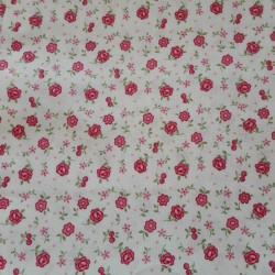 Patchwork Fabric Cream with Pink Flowers