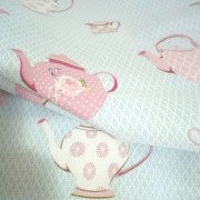 Cotton Patchwork Fabric - Cups and Teapots