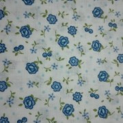 Patchwork Fabric Cream with Blue Flowers