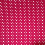 Tela de Algodón Rojo y Lunares Blancos - Ancho 150 cm