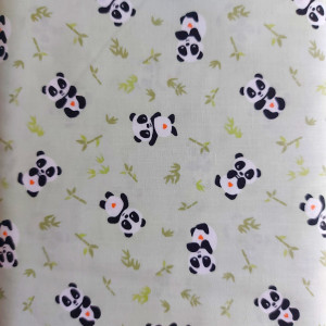 Printed Cotton Fabric Little Pandas - Width 160 cm