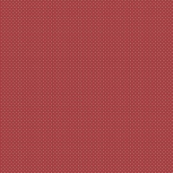 Tessuto in Cotone Rosso Micro Pois Bianchi
