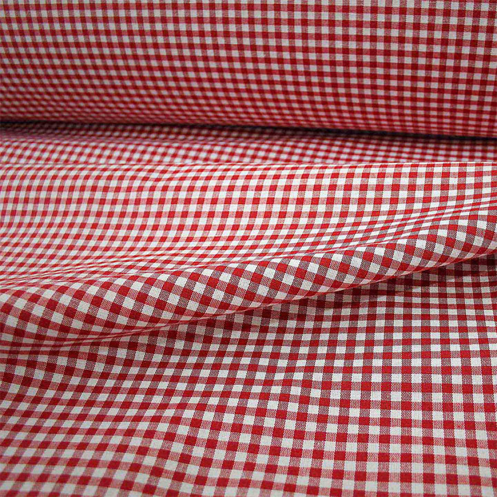 Checkered Fabric - Width 140 cm - Red
