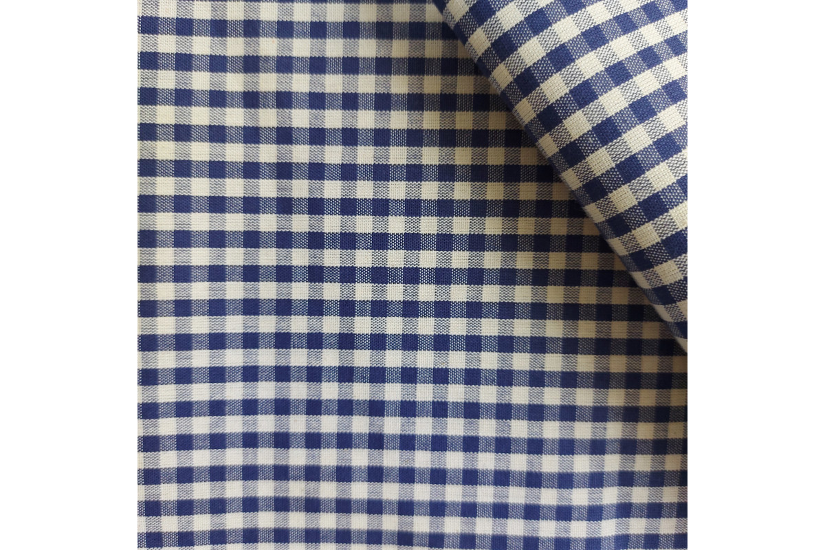Checkered Fabric - Width 180 cm - Blue Checkered Fabric - Width 180 cm - Blue
