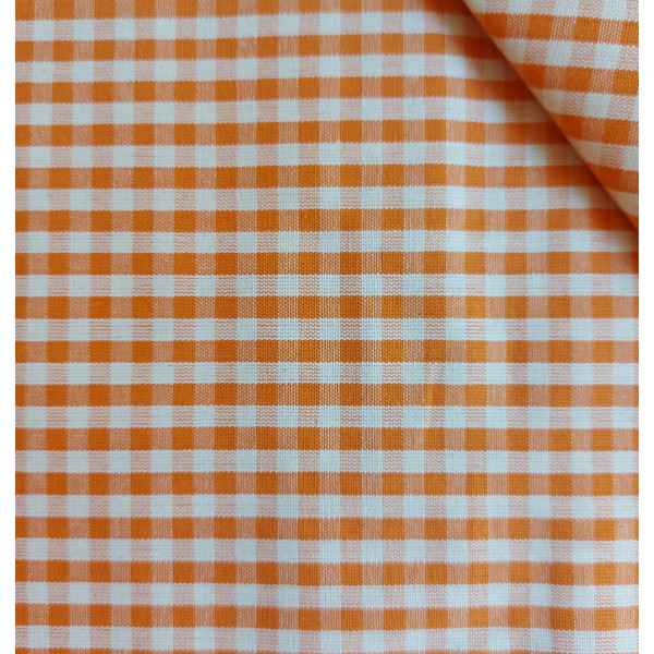 Tessuto Quadretti - Punto Suisse - Altezza 180 cm  - Arancio