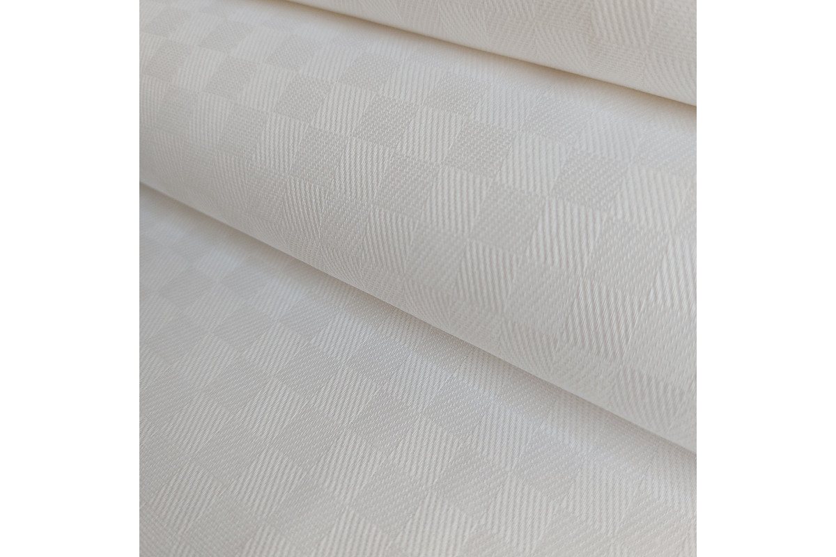 White Gloria Check Cotton Fabric - Width 180 cm White Gloria Check Cotton Fabric - Width 180 cm