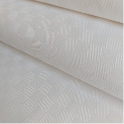 White Gloria Check Cotton Fabric - Width 180 cm
