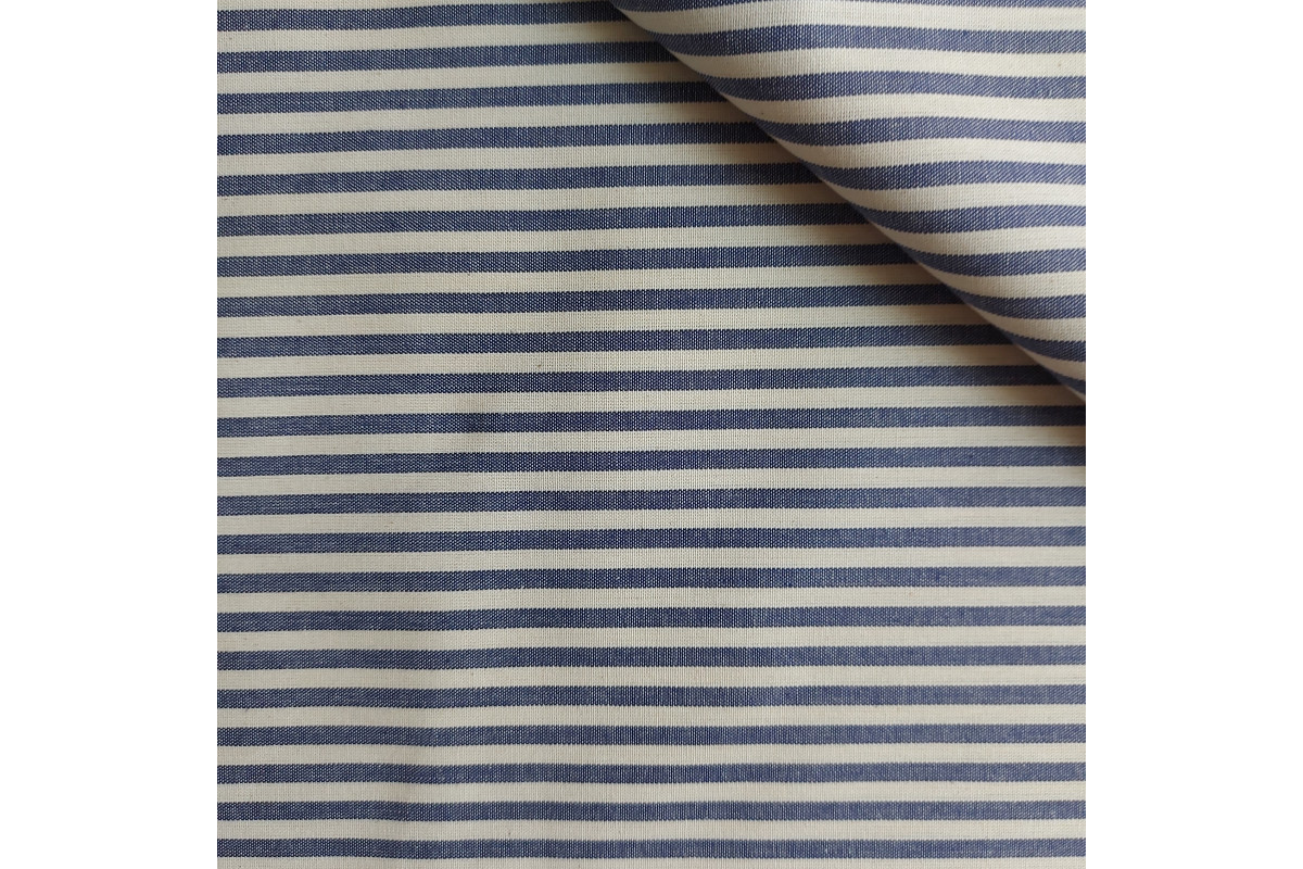 Tirolo Cotton Fabric Blue and White Stripes - Width 180 cm Tirolo Cotton Fabric Blue and White Stripes - Width 180 cm