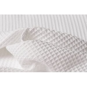 Waffle Honeycomb Fabric - White Color