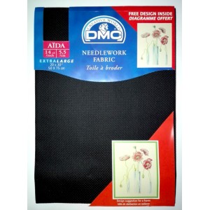 DMC - Aida Fabric Black Color - Size 20 x 30 ''