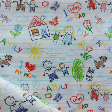 Cotton Fabric - My Family Cotton Fabric - My Family