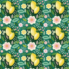 Tessuto in Cotone- Limoni Fondo Verde Scuro Tessuto in Cotone- Limoni Fondo Verde Scuro