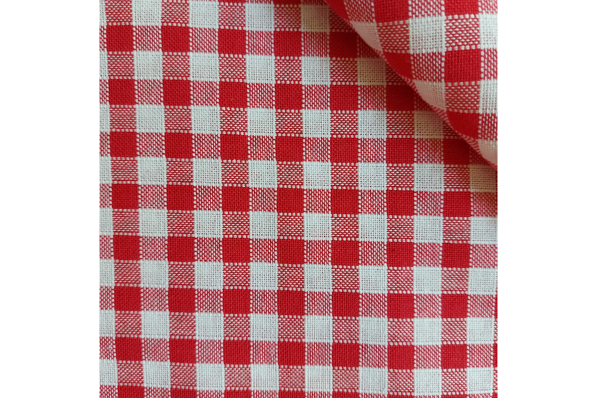 Rustichella Tejido a Cuadros 1x1 cm - Ancho 180 cm - Rojo 302 Rustichella Tejido a Cuadros 1x1 cm - Ancho 180 cm - Rojo 302