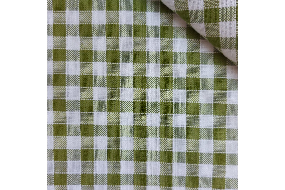 Rustichella Checkered Fabric 1x1 cm - Width 180 cm - Green 303