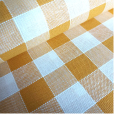 Rustichella Checkered Fabric 2x2 cm - Width 180 cm - Color Mustard Rustichella Checkered Fabric 2x2 cm - Width 180 cm - Color Mustard