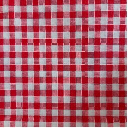 Rustichella Checkered Fabric 1x1 cm - Width 180 cm - Red 302