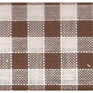 Rustichella Checkered Fabric 1x1 cm - Width 180 cm - Brown