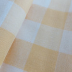 Tessuto di Lino - Riviera Quadri Giallo - Altezza 180 cm Tessuto di Lino - Riviera Quadri Giallo - Altezza 180 cm