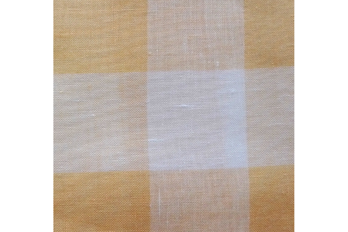 Tejido de Lino - Riviera Cuadros Amarillo - 90x90 cm Tejido de Lino - Riviera Cuadros Amarillo - 90x90 cm