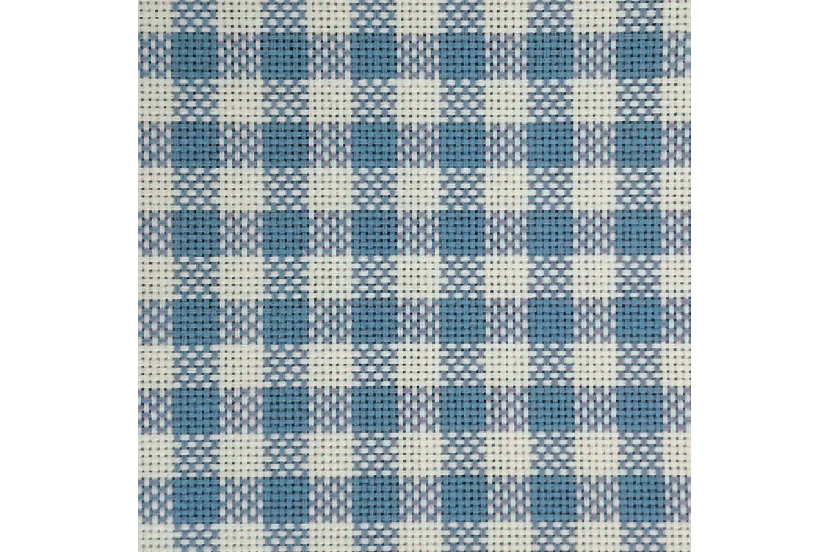 Tessuto Colonia  a Quadri Celeste - Taglio da 90x90 cm