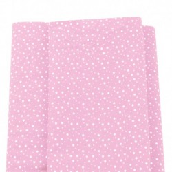 Patchwork Fabric  - Pink with White Stars