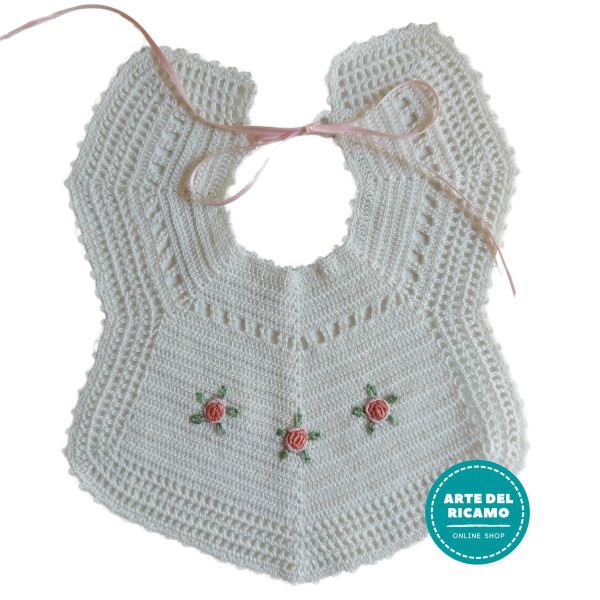 Crochet Baby Bib - Romantic Roses