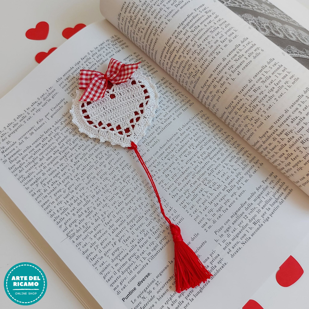 Crochet Heart Bookmark