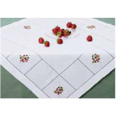Mantel con Fresas Bordadas Mantel con Fresas Bordadas