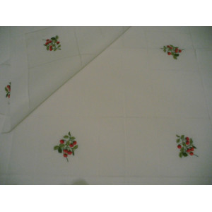 Tablecloth with Embroidered Strawberries